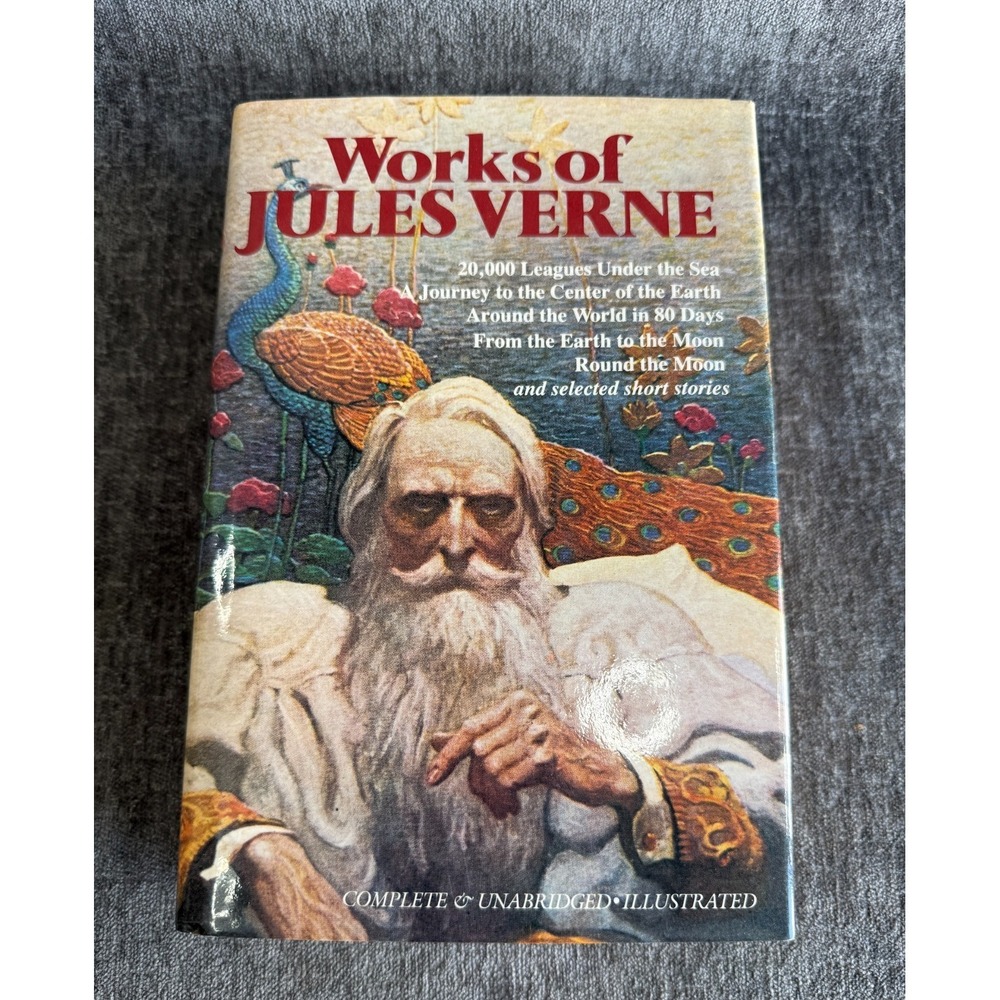 Works of Jules Verne Hardcover Book 1983 Avenel Illustrated DJ 20000 Leagues Sci